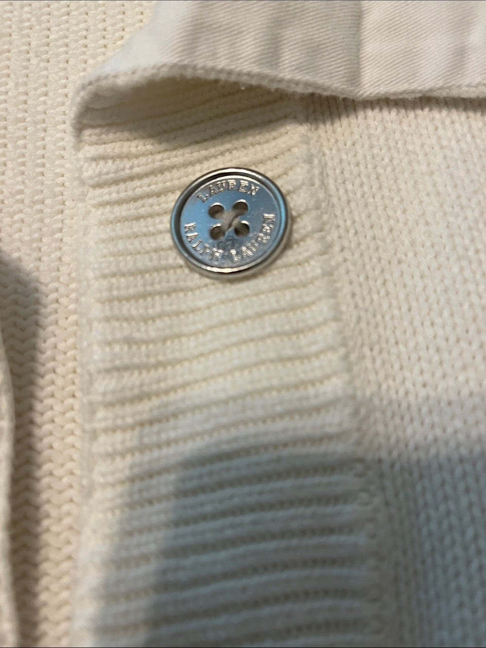 LAUREN RALPH LAUREN white cotton cardigan - Picture 6 of 9
